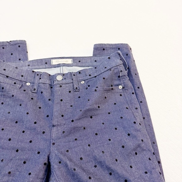 Madewell 9" High Rise Skinny Polka Dot Patterned Denim Jeans Size 28 - Picture 4 of 10